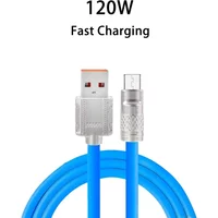 120W 6A Type C Micro USB Fast Charging Cable Liquid Silicone LED Data Line Cord For Xiaomi Redmi POCO Samsung