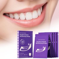 V34 Purple Teeth Whitening Strips Instant Brightening Gentle Enamel Safe Fresh Breath Remove Stains Tooth Whitening Set