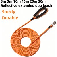 Reflective Nylon Long Dog Leash with 360 Swivel Clasp Soft Padded Handle Durable Training Rope for Outdoor Walking All Breeds