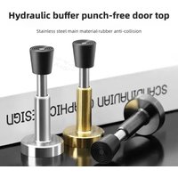 Hydraulic Buffer Silent Door Stop, Anti-Collision Door Holder for Entry Door, Glass Door, No-Drill Door Stopper