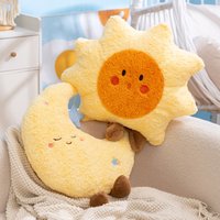 45cm Cute Plush Home Decorative Cushion Pillow Stuffed Sun Moon Plushies Huggable Sleep Pillow Girl Gift