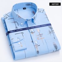 Men's Non-iron Shirts Business Casual Bronzing Long Sleeved Regular Fit Shirts Spring and Autumn New Fashion Print Top Clothing