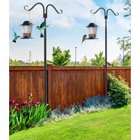 2 Pack Outdoor String Light Poles Stand Poles for Hanging Outside String Lights Adjustable Metal String Light Pole Stakes