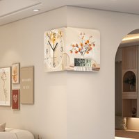 Cream wind corner double-sided wall clock high-end sense household living room clock decoration painting creative non-punching