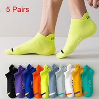 5 /10 Pairs Bright Color Ankle No Show Socks Men Breathable Street Fashion Sport Deodorant Invisible Travel Running Socks