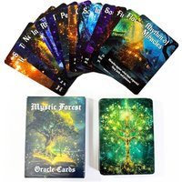 50-Card Mystical Forest Oracle Tarot Deck 8.9×6.4cm Spiritual Guidance Cards Perfect for Family Gatherings,Parties, Board Games