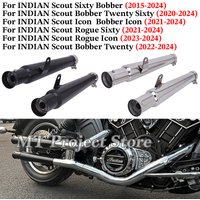 For Indian Scout Bobber Sixty Rogue Twenty Icon 2015 - 2024 Slip-On Motorcycle Exhaust System Escape Muffler Moto With DB Killer
