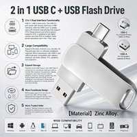 USB2.0 2in1 U Disk 128GB 64GB 32GB Type-C Interface Smartphone Computer Mutual Transmission Portable USB Memory pen drive Metal