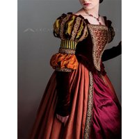 Tudor Elizabethan Anne Boleyn Cosplay Costume Renaissance Vintage Theater Fairy Dresses Custom Made
