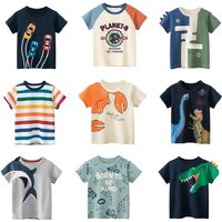 Children Short Sleeve T-shirts Korean Version Kids Clothing Boy Baby Cotton Tees 2-9 Years Summer Cartoon Tops