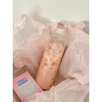 Clear bow plastic sports water bottle Time marker leak-proof juice milk cup Portable children's school sports cup