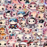 AliExpress Charile 10/30/50pcs Kawaii Axolotl Graffiti Stickers Cute Cartoon Animal Decals DIY Phone Notebook Guitar Bike Funny Decals Decoration