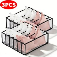 3/1PCS Bra Sock Storage Box Clothes Underwear Organizer For Drawer Compartment Divider Mesh Bra Holder Wardrobe Separator Box