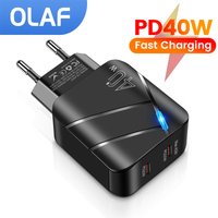 PD 40W USB C Charger 2 Ports Type C Charger Adapter For iPhone 14 13 12 Xiaomi Samsung Huawei QC 3.0 USB C Fast Charging Charger