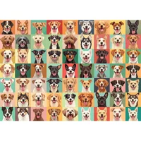 Vibrant Dog Faces 1000/520/120 Pieces Jigsaw Puzzles Challenging Family Activity Game for Gameroom Bedroom Livingroom Party GiFT