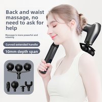 L-shaped curved hook fascia gun electric massage muscle relaxer fitness lengthening beating back silent LCD multi-gear