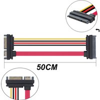 50CM 22Pin SATA Cable Male to Female 7+15 Pin Serial ATA SATA Data Power Combo Extension Cable Connector Conterver