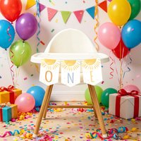 Boho Sunshine First Birthday Highchair Banner Wild One Jungle Animal Baby Shower Garland Fun Themed Gender Reveal Party Supplies