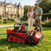 Customized Tracked Diesel Lawn Mower Remote Control CE EPA Approved Thick Blades GPS Navigation Durable Grass Cutter