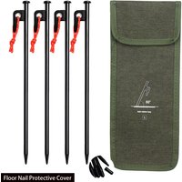4pcs 20/30cm Outdoor Tent Nail Tent Pegs Heavy Duty Steel Tent Stakes Camping 1pc Nails bag with Storage Bag Accessories