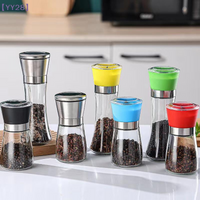 Adjustable Coarseness Spice Grinder Stainless Steel Manual Pepper Grinder Salt And Pepper Shaker Kitchen Glass Spice Bottle{Y}