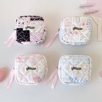 Girl Square Cosmetic Bag Student Lipstick Data Cable Storage Pouch Portable 3D Coin Purse