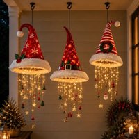 Weihnachtsmütze LED-Hängelampe, Weihnachtsmann-Mützen-Lichterkette, Anhänger-Ornamente, Weihnachtsbaum-Wanddekoration, Party-Fensterdekoration, Lichtergeschenke