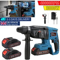 21V Cordless Hammer Drill Impact Driver, Cordless Dual Function Hammer, SDS Plus Rotary Electric Hammer Drill with 360°Rotating Handle, Variable Speed, DIY Home Repair Hand Drill Set image 3