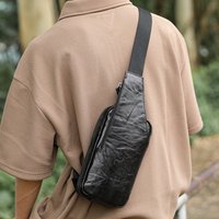 SENOFAN 2025 Chest Bag Cool Soft Shoulder Messenger Crossbody Bags for Men Design Real Cowhide Sling Waist Bags Male Youth