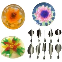 10pcs/set Gelatin Art Needles Jello Jelly Art Pudding Flower Cake Decorating Mold 304 Stainless Steel Needle Nozzle Tools