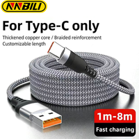 NNBILI USB Type C 6A Fast Charging Cable For Huawei USB C Extended 1m 2m 3m 5m 8-Meter Cable For Xiaomi Vivo Leeco OnePlus Oppo