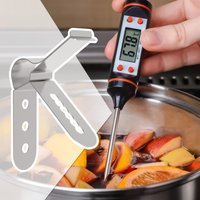 Thermometer Probe Pot Clip Holder Stainless Steel 3-Hole Ambient Temperature Readings for BBQ Smoker Oven Meat Grill
