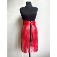 2025 Women's Fashion Pu Leather Halter Women's Belt Black High Street Decorative Full Fringe Halter Nightclub Stage Performance