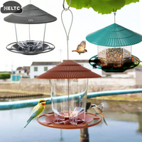 Plastic Bird Feeder Automatic Hanging Outdoor Garden Gazebo Bird Feeding Container With Hang Rope House Decor Pet Supplies
