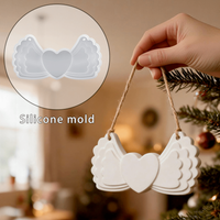 DIY Winged Heart Pendant Mold - for Resin & Plaster Ornament, Decorative Winged Figurine