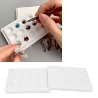12 Wells Porcelain Paint Palette Dustproof White Watercolor Paint Palette for Nail Art Painting