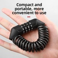 Bicycle Helmet Combination Lock Telescopic Steel Cable Lock for Bicycles Electric Bikes and Motorcycles Ensuring Maximum Securit