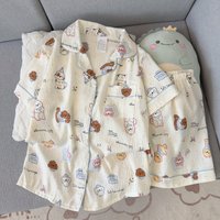 Summer Thin Pajamas for Women with Puppy Pattern, Short-Sleeved Shorts, Sweet and Cute, Can Be Worn Outside in Summer, Home Wear Set, Two-Piece Set