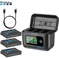 2200mAh Battery For DJI Osmo Action 6/5 Pro/4/3/ Osmo 360 3-Channel Charger Box for DJI 3/4/5Pro/Action 6