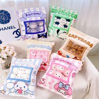 Lovely Creative Back Cushion A Bag of Kuromi My Melody Cinnamoroll Capybara Throw Pillow Cuddly Plushies Home Decor