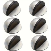 6PCS Stainless Steel Door Bump Free Punching Door Magnetic Suction Rubber Semicircle Anti-collision Door Suction Hardware