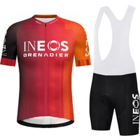 AliExpress NONE INEOS 2025 Men's Summer Team Professional Cycling Short Sleeve Suit Cycling Top And Spongy Pad Bib Shorts