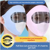 AliExpress NONE Summer Ice Silk Sunscreen Mask Outdoor Riding Breathable Full Face Sunshade Dustproof UV Protection Eye Mask Men and Women