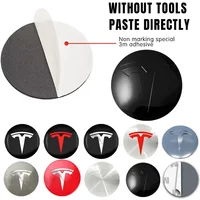 4Pcs 56mm Car Wheel Center Hub Caps Badge Sticker Emblem Decals Accessories For Tesla Model 3 Model Y S Auto Styling Decorates