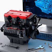 TOYAN FS L200AC Twin-Cylinder Methanol Engine Model 7cc - Suitable for RC Car Modification Ideal as a Gift Engine Beginners