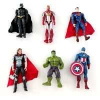 6 Pcs/Set Cartoon Super Hero Action Figures Joints Can Move With Shields Attached PVC Model Collection Gift Toy