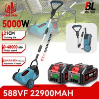 ONEVAN 5000W Brushless Electric Lawn Mower Cordless Grass Trimmer 3 Height Adjustment Garden Tools For Makita 18V Battery Pin