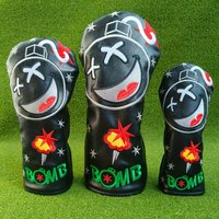Golf club cover, durable protective cover with smile pattern design, golf accessories, better protecting the golf club