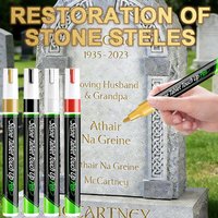 Waterproof Tombstone Repair Pen Fade-Resistant Stone Tablet Touch Up Paint Pen For Pet Grave Marker Metal Leather DIY Art