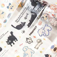 kawaii Cat & Dog Diary Series Single Roll Tape cute stationary supplies scrapbooking tape sticker Children's Gifts for Students